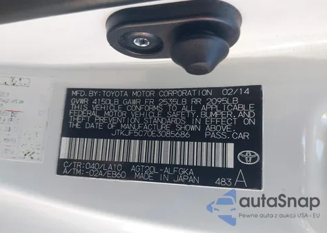 2014 Scion Tc Monogram from USA, damaged, VIN JTKJF5C70E3085686